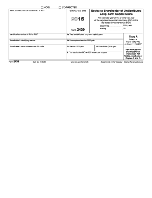 IRS Form 2439 Notice to Shareholder of Undistributed Long-Term Capital Gains