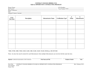 Contract Change Order Form