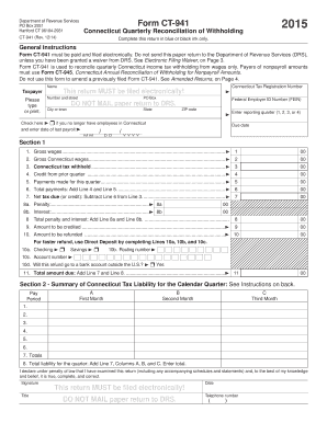 Connecticut Quarterly Reconciliation of Withholding