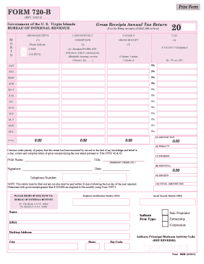 US Virgin Islands Gross Receipts Annual Tax Return