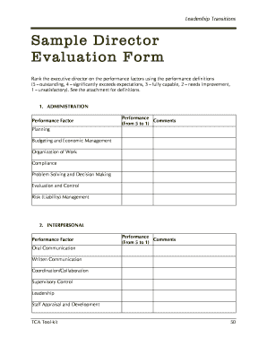 Director Evaluation Form
