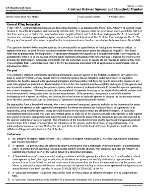 Form I-864A Contract Between Sponsor and Household Member