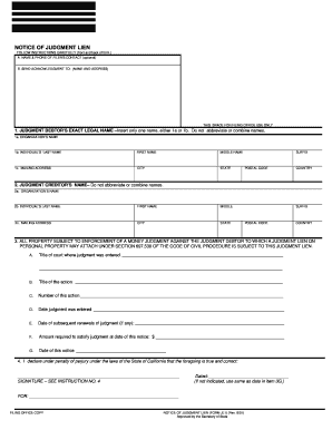 California Notice of Judgment Lien