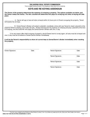 Oklahoma Re-Keying Addendum