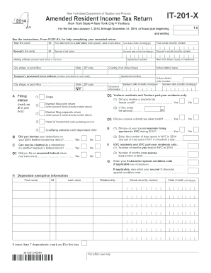 New York Amended Resident Income Tax Return