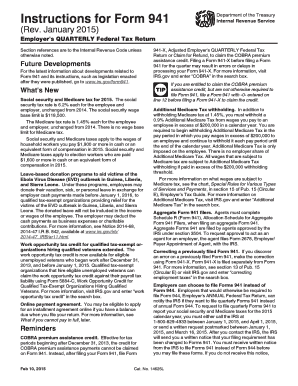 Form 941 Instructions