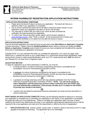 California Intern Pharmacist Registration Application
