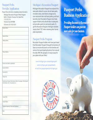 Michigan Recreation Passport Perks Business Application