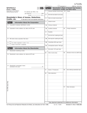 Schedule K-1 (Form 1120S) 2006