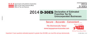 2014 D-30ES Franchise Tax Declaration