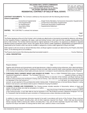 Oklahoma Residential Contract of Sale