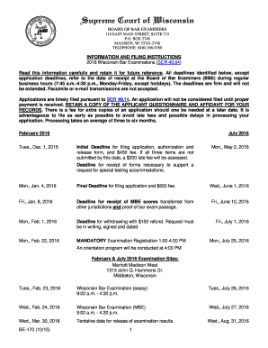 Wisconsin Bar Examination Application
