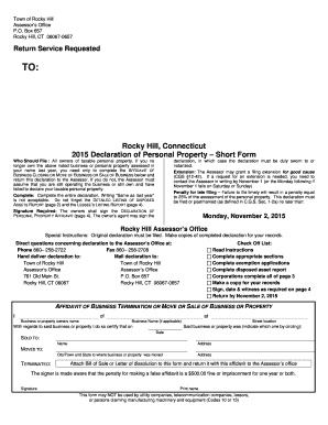2015 Connecticut Personal Property Declaration