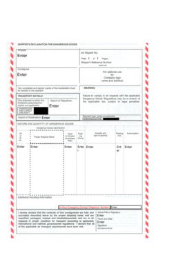Shipper's Declaration for Dangerous Goods