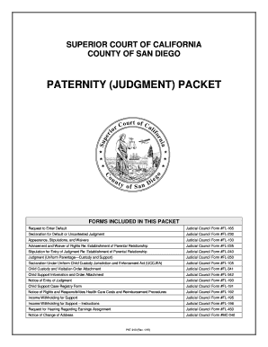 California Paternity Judgment Packet