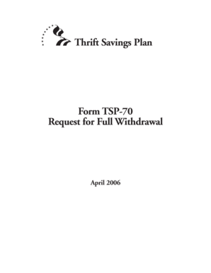 TSP-70 Request for Full Withdrawal