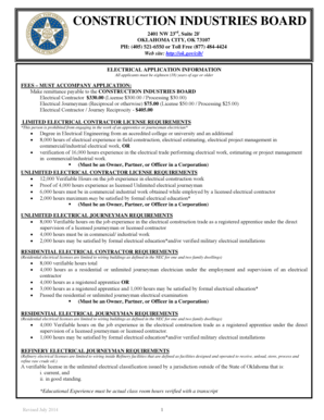 Oklahoma Electrical Licensure Application