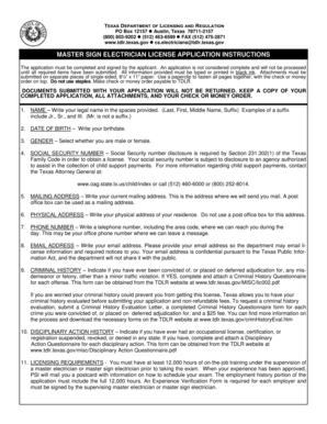 Master Sign Electrician License Application