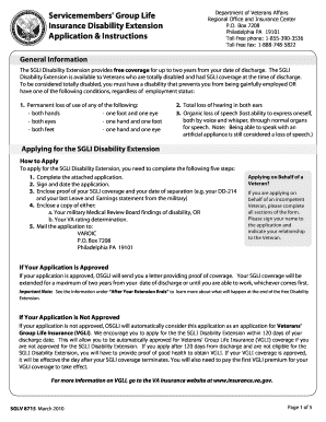 SGLI Disability Extension Application