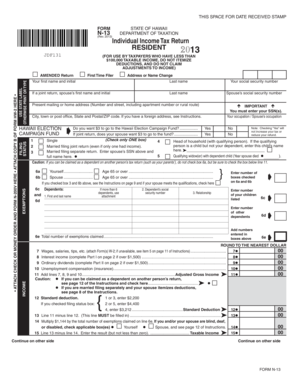 Hawaii State Individual Income Tax Return