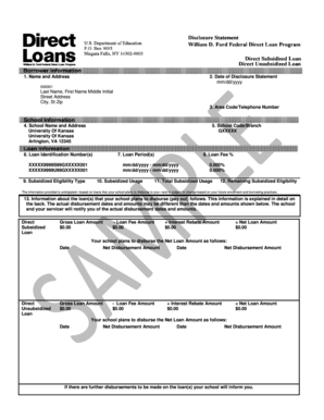 Direct Loan Disclosure Statement