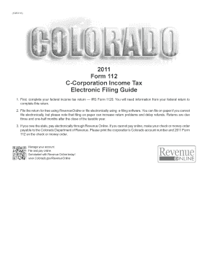 Colorado C-Corporation Income Tax Form 112