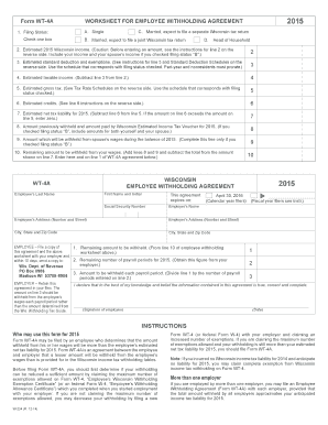 Wisconsin Employee Withholding Agreement 2015