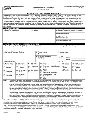 Texas FSA Direct Loan Application