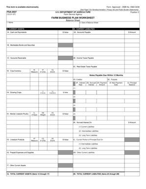 Farm Business Plan Worksheet
