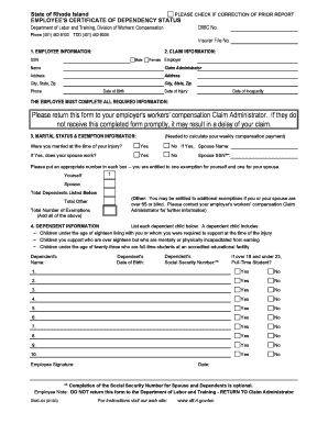 Employee's Certificate of Dependency Status