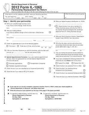 Illinois Partnership Replacement Tax Return