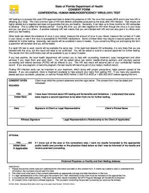 Florida HIV Testing Consent Form