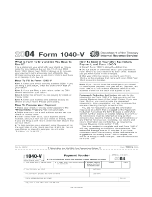 IRS Form 1040-V Payment Voucher