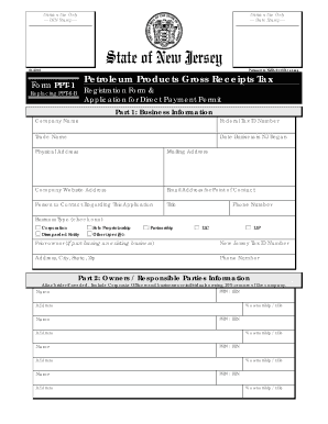 New Jersey Petroleum Products Gross Receipts Tax Form