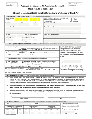 Georgia State Health Benefit Plan Leave of Absence Form