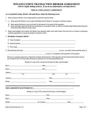 Non-Exclusive Transaction Broker Agreement