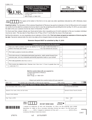 Louisiana Individual Income Tax Extension Form