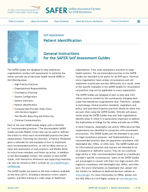 SAFER Patient Identification Self Assessment Guide