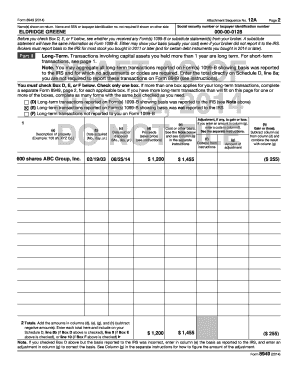 Form 8949 (2014) Capital Gains and Losses