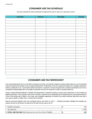 Louisiana Consumer Use Tax Form
