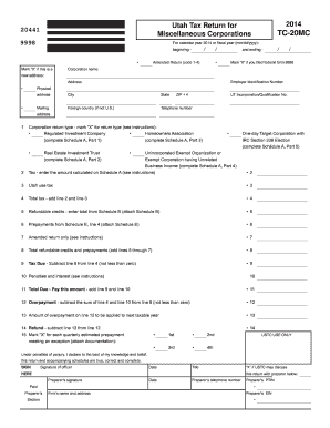 Utah Tax Return for 2014