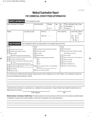 Commercial Driver Medical Examination Report