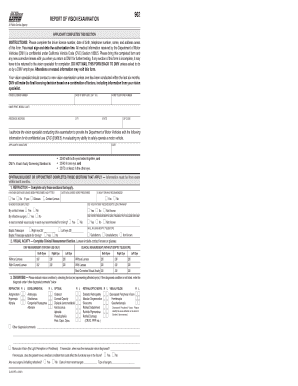 California Vision Examination Report