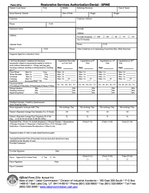 Form 221a Restorative Services Authorization/Denial