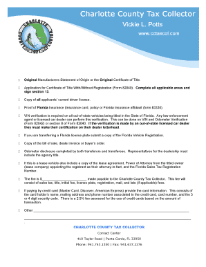 Florida Certificate of Title Application