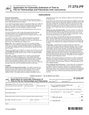 New York State Tax Extension Application IT-370-PF