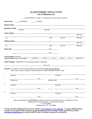 Alarm Permit Application