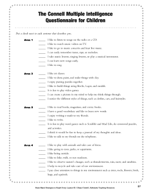 Connell Multiple Intelligence Questionnaire for Children