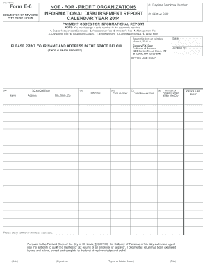 City of St. Louis Informational Disbursement Report