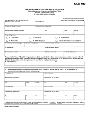 Michigan Workers Compensation Insurance Notice